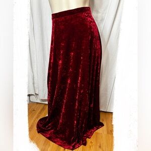 Preston & York women’s vintage 90s crushed red velvet maxi skirt size 10